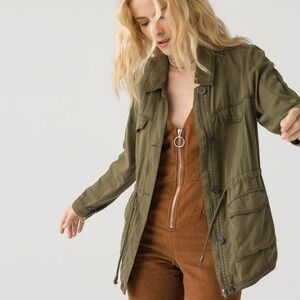 Thread & Supply Alya Anorak Jacket Olive Green Lyocell Utility Gorpcore Hike - M